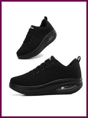 Air Cushion Rocker Bottom Platform Walking Sneakers Comfortable Travel Shoes